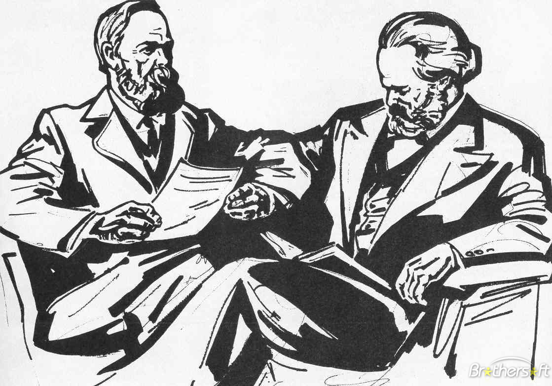 marx and engels at work together wallpaper 391351 1280993493 - La guerra civil en los Estados Unidos vols I-II - Karl Marx y Friedrich Engels