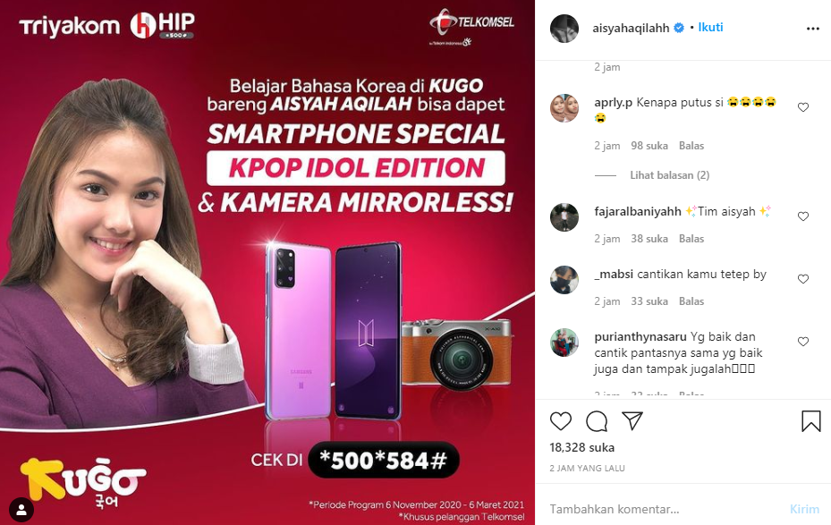 Aisyah tetap mendapat dukungan dari para netizen