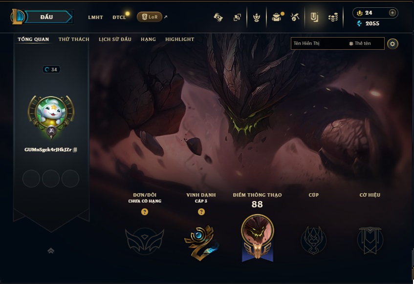 Acc LMHT # - Không Khung
