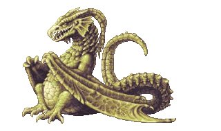 An animated image of a golden dragon