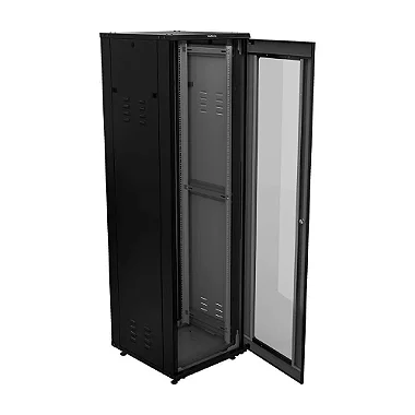 Rack de Piso Intelbras RPD 3667 em close-up da porta de acrílico e fechadura