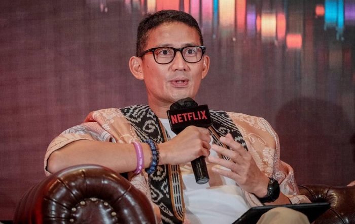 Menteri Pariwisata dan Ekonomi Kreatif Sandiaga Uno di Ritz Carlton Pacific Place, Jakarta, Selasa (6/9/2022).