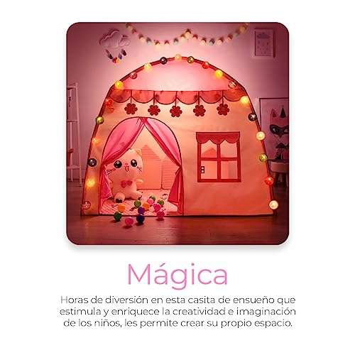 AMAZON: Casa de Campaña para niños, 3 Ventanas de mosquitero, Largo X 125cm Alto X 100cm Ancho (Rosa) 
