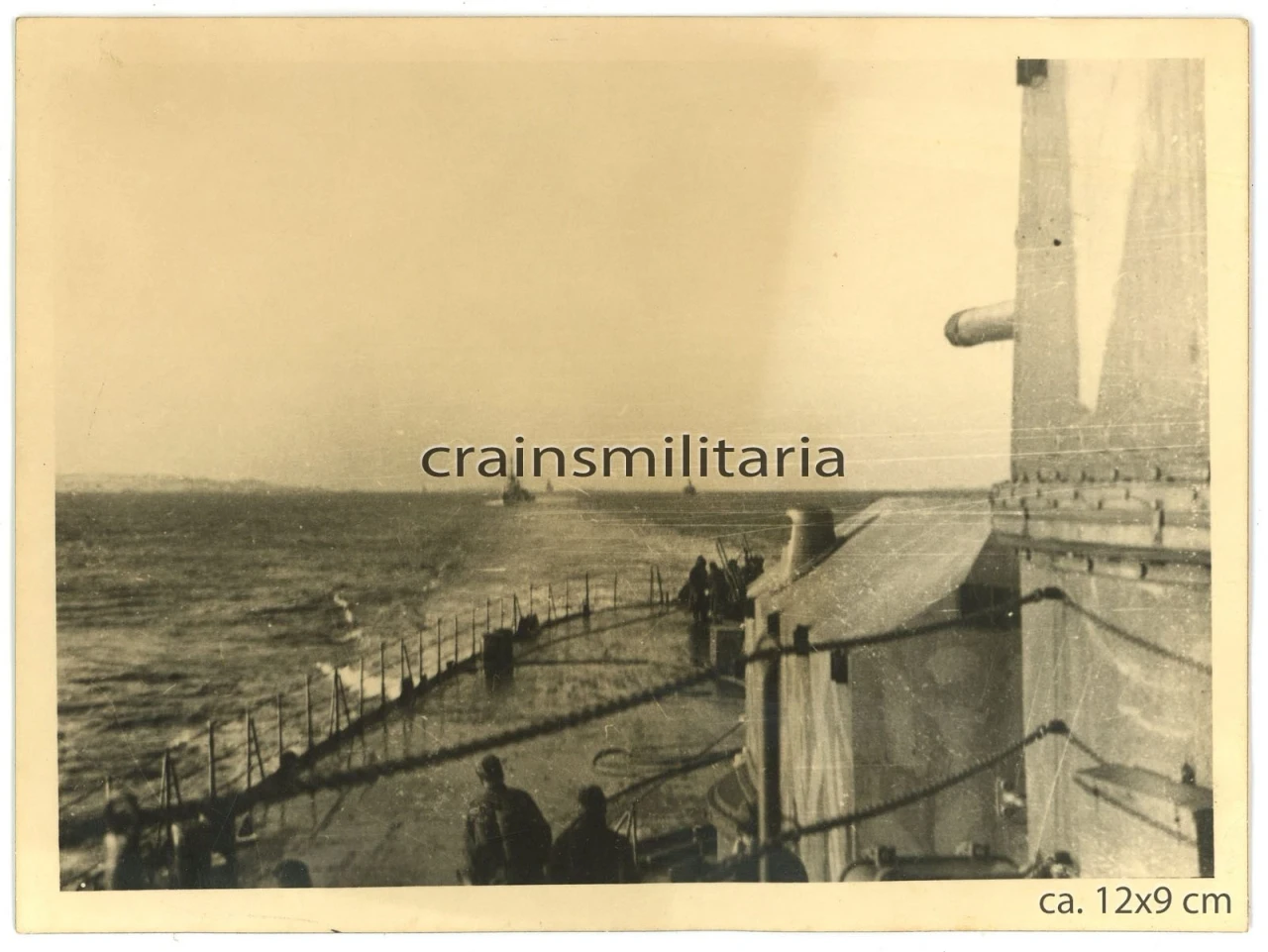 Orig Foto Räumboote bei Kreuzer Prinz Eugen Schiff in Rheinübung Norwegen 1941