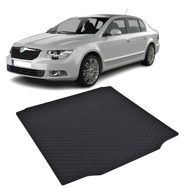 Tavita auto SKODA Superb II Sedan 2008-2015, protectie portbagaj, Cri-Flo, din cauciuc 100%, compatibil cu autoturismul SKODA Superb II