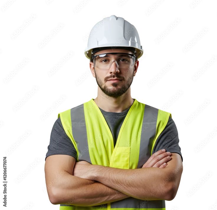 Foto de Stock Construction workers with their arms crossed Adobe Stock
