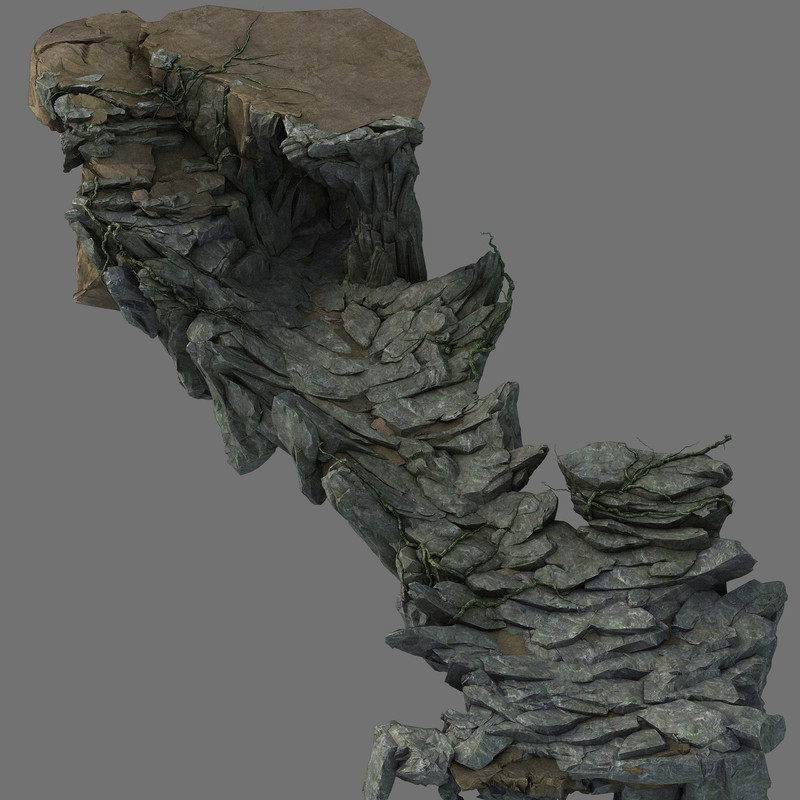 terrain stone road 02 3d model