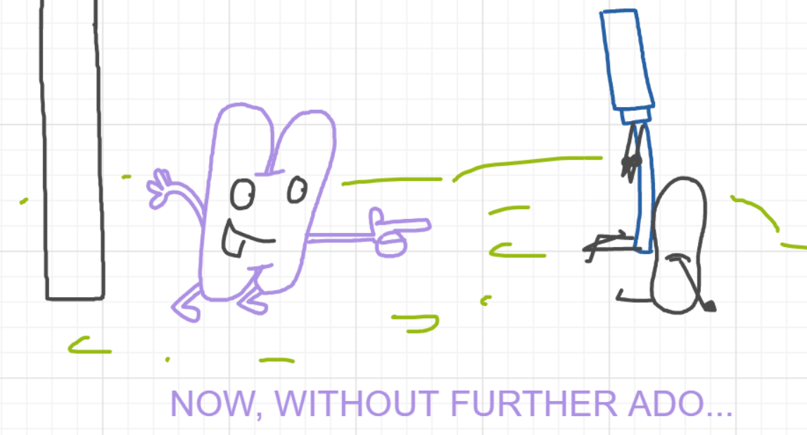 A panel from You're In Danger, Boy, episode seven of the Board Boards object show by Furretwalk/WalkingFurret.