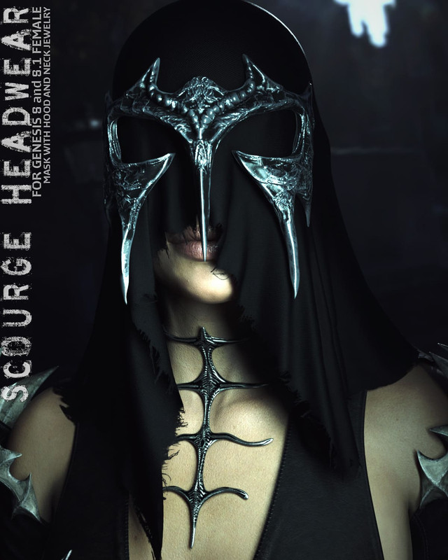 dForce Scourge Headwear for Genesis 8 and 8.1F