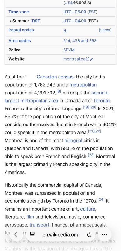 Montreal’s Wikipedia page