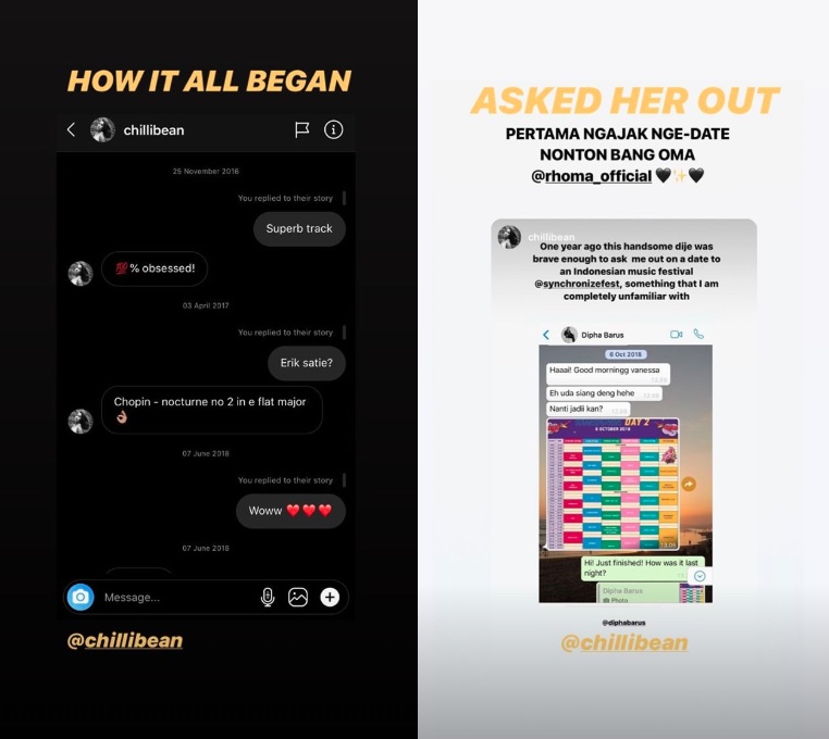 Kencan pertama Dipha Barus dan Vanessa Budihardja