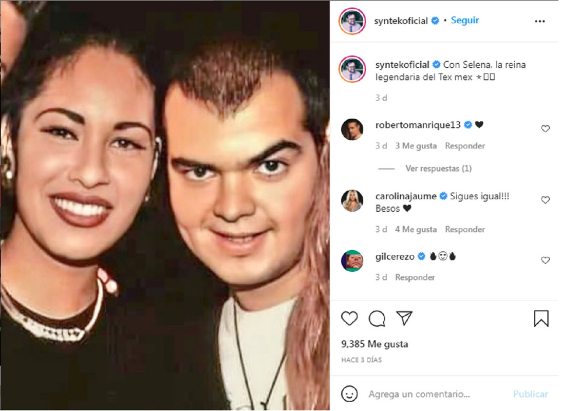 ¿Aleks Syntek y Selena Quintanilla juntos?, foto inédita lo confirma