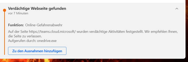 Bitdefender-Warnung teams.cloud.microsoft