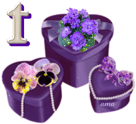 Corazones Color  Violeta T