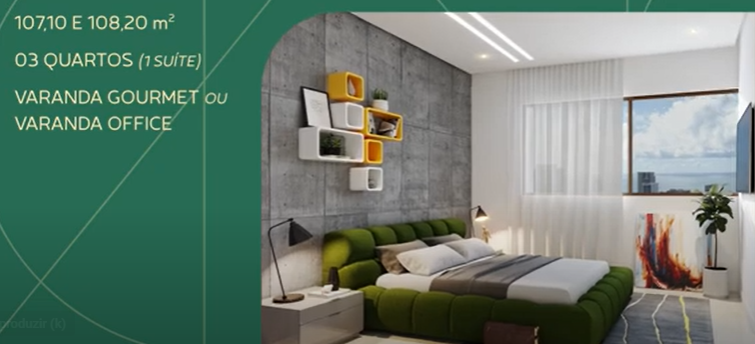 Quarto suíte master com acabamento de alto padrão do Edifício Capiba