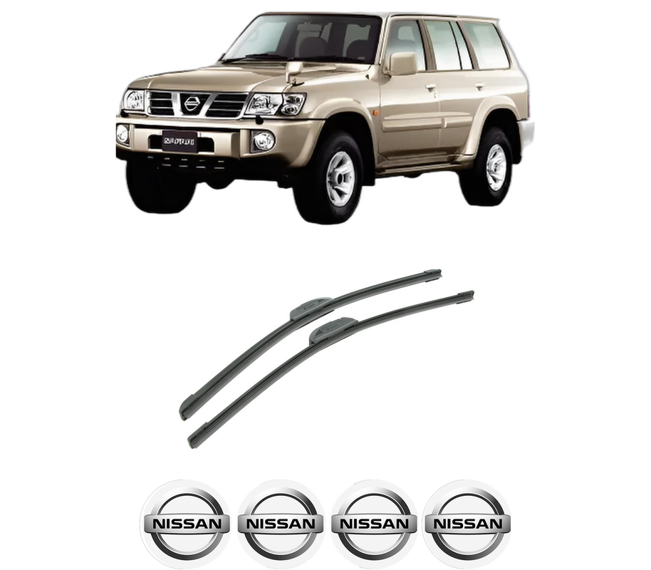 Set stergatoare auto NISSAN PATROL GR V Platform/Chassis (Y61) din 2007, pentru parbriz auto, 2 bucati, Bosch Aerotwin Retrofit, din cauciuc siliconat rezistent, 4 Stickere Auto NISSAN