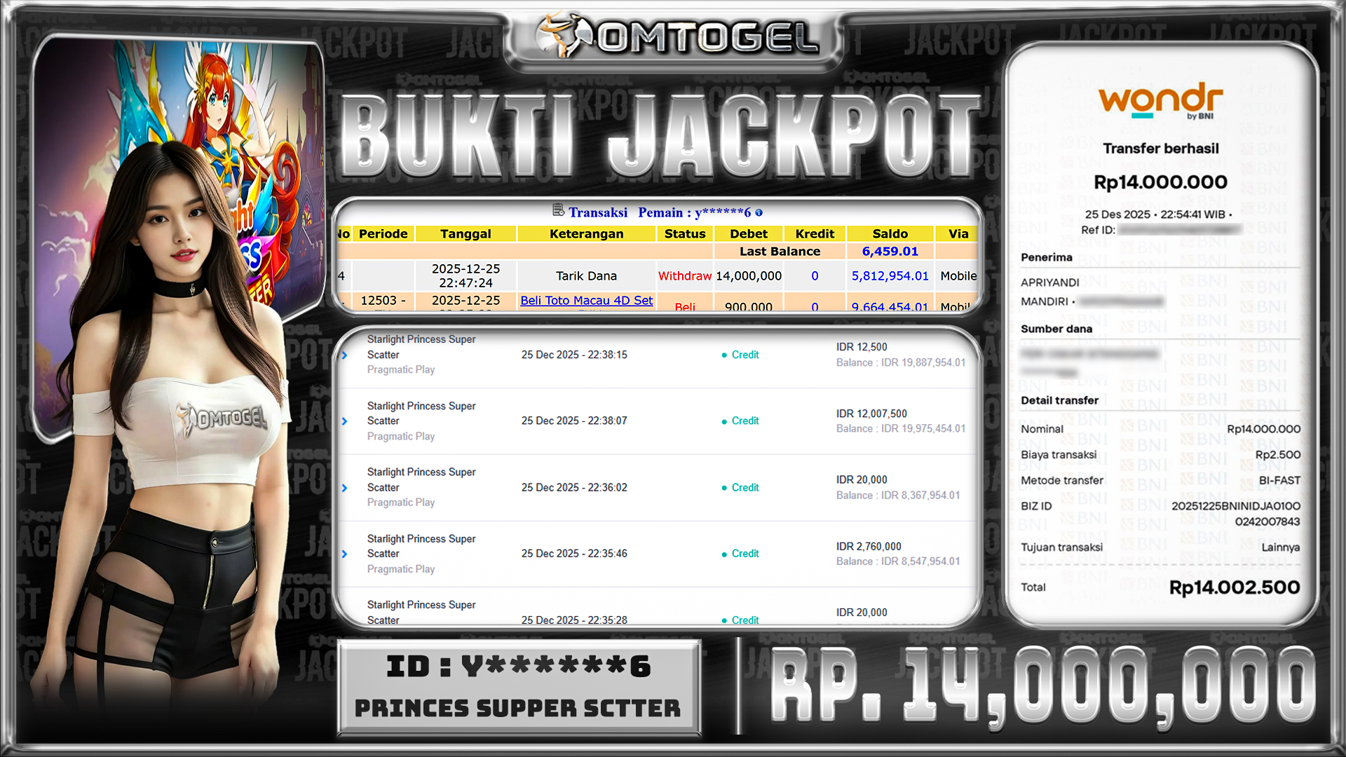 OMTOGEL JACKPOT PRAGMATIC PLAY STARLIGHT PRINCESS SUPER SCATTER ,14 JUTA DI BAYAR LUNAS ,-