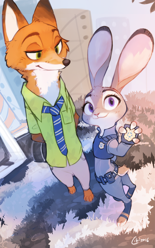 judy-hopps-and-nick-wilde-zootopia-drawn