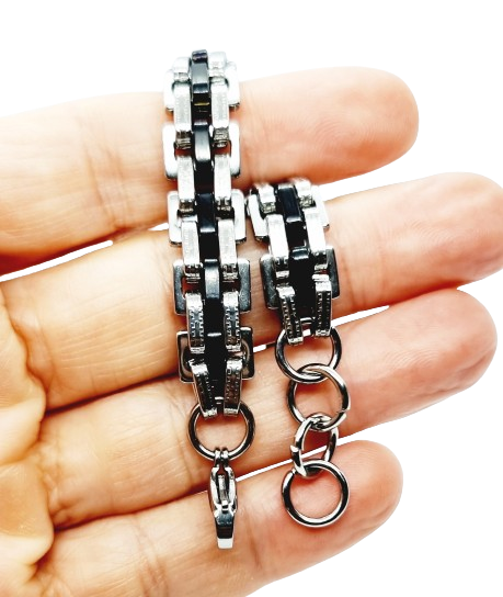 OIDEA Bracciale da uomo con catenina a maglia barbazzale, in
