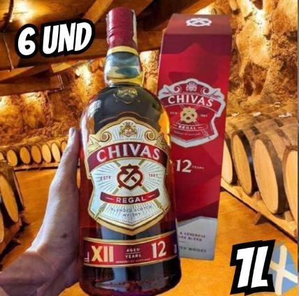 Whisky Escocês Chivas Regal 12 anos 1litro caixa com 6 unidades