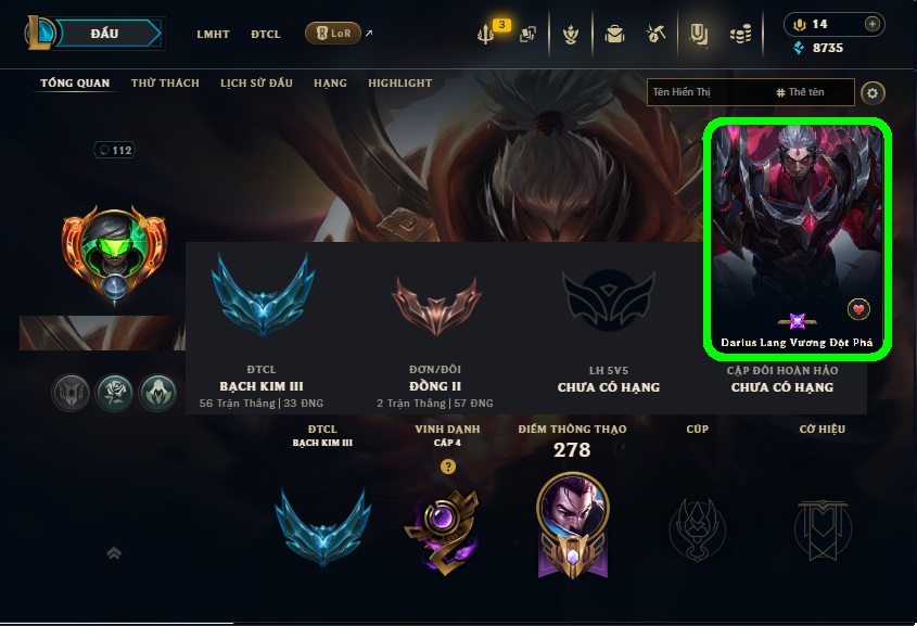 Acc LMHT # - Không Khung