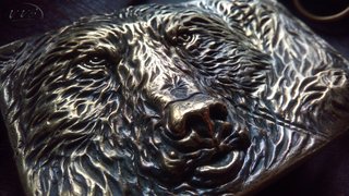 пряжка медведь литая латунь5