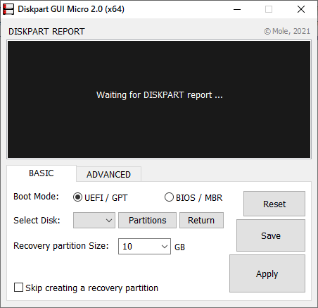 Diskpart GUI Micro 2.0 (x86/x64)