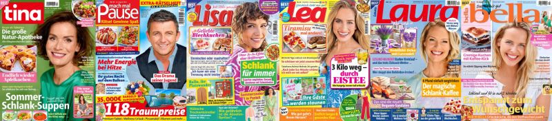Cover: 6 mal Frauenmagazine No 34 vom 14  August 2024