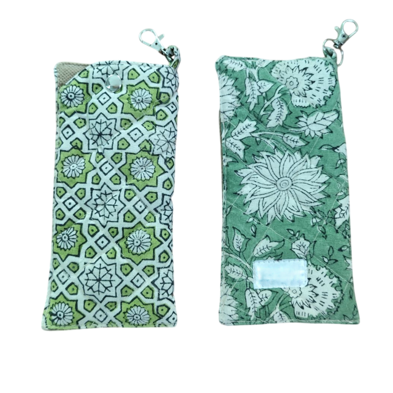 Elegant Hand Block Printed Goggle Case - Set of 2 Pattern - 3