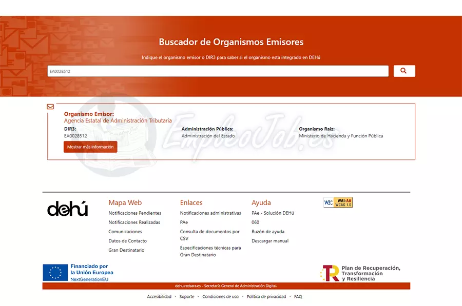 Buscador de organismos emisores
