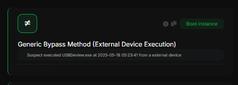 Generic Bypass Method External Device Execution detection screenshot