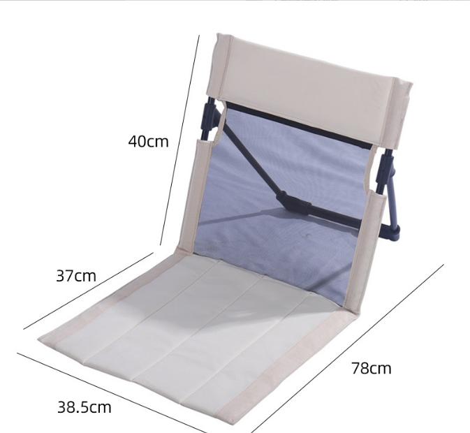 Portable Folding Camping Chair with Aluminum Support Rod Lightweight Mesh Lawn Seat and Backrest for Outdoor Beach Hiking Beige Mesh Style