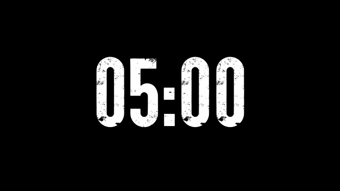 Cuenta Regresiva Enfoque de 5 Minutos con Fondo Transparente 4K