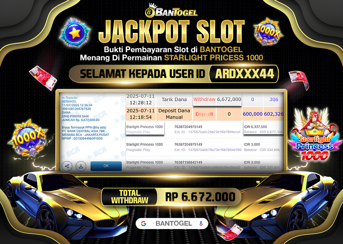 BUKTI JACKPOT LUNAS BANTOGEL