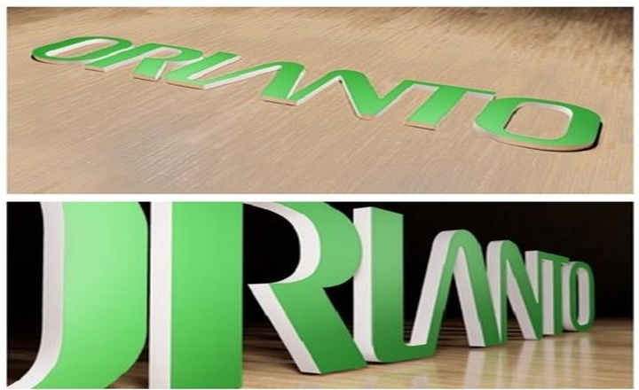AC-07 acrylic letter with customizable baked-paint colors and milky-white acrylic sides