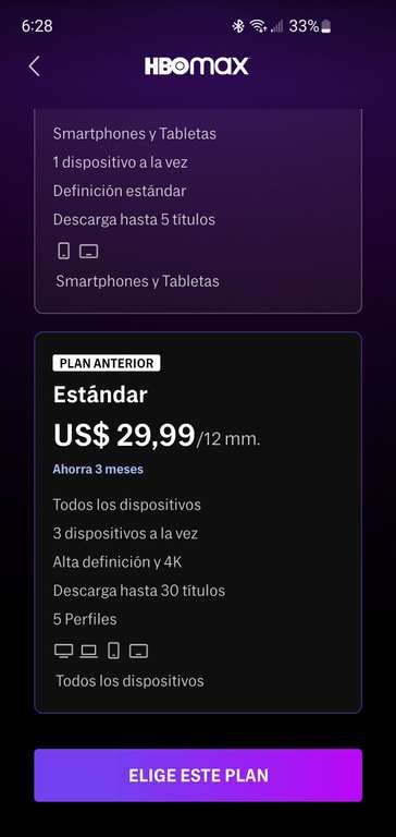 12 Meses de HBO Max plan estándar a través de Google Play