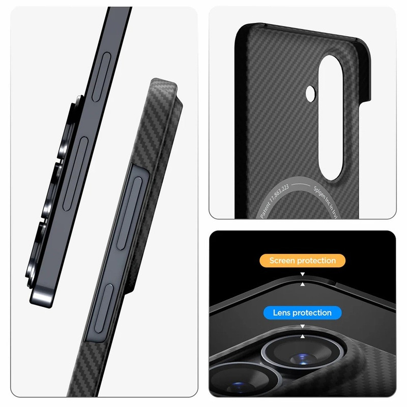 Husa pentru Samsung Galaxy S26 Plus Spigen Air Skin Aramid MagFit, Fibra de aramida, Calitate premium, Incarcare wireless, Negru imageye 2996785