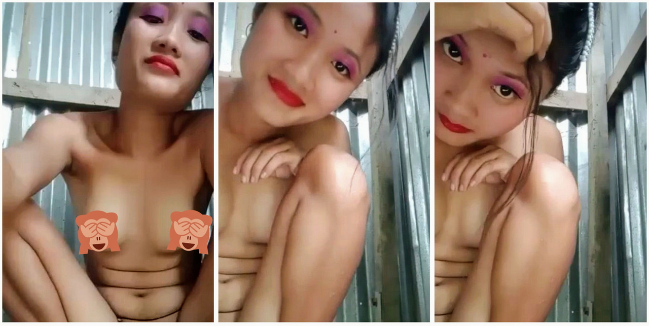 Village beautiful girl fingering in her pssy closeup bathroom