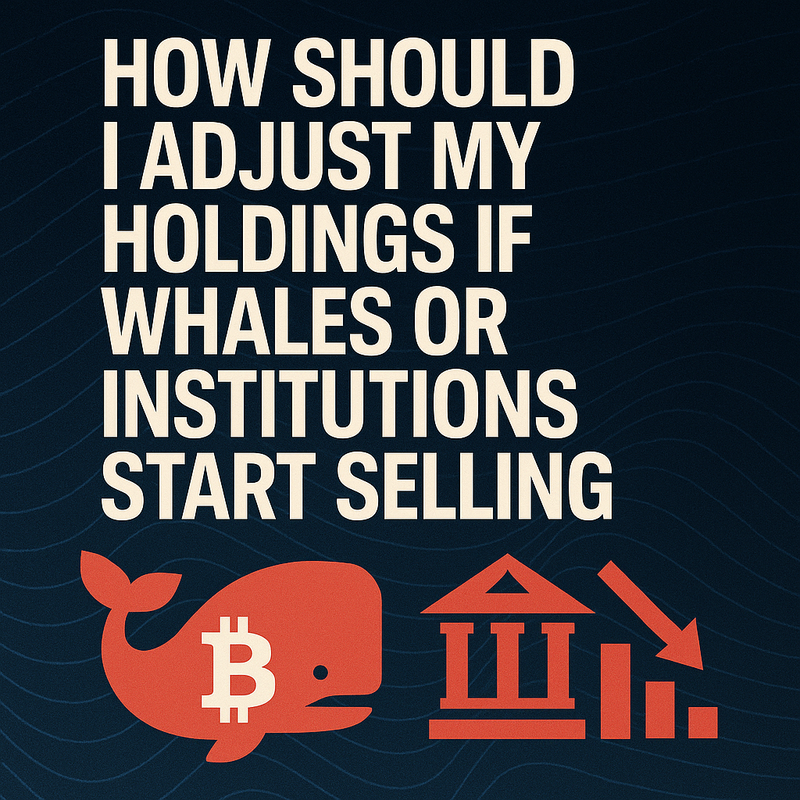 How should I adjust my holdings if whales or institutions start selling