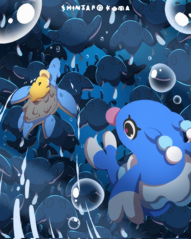 psyduck-lapras-mantine-and-brionne-pokem