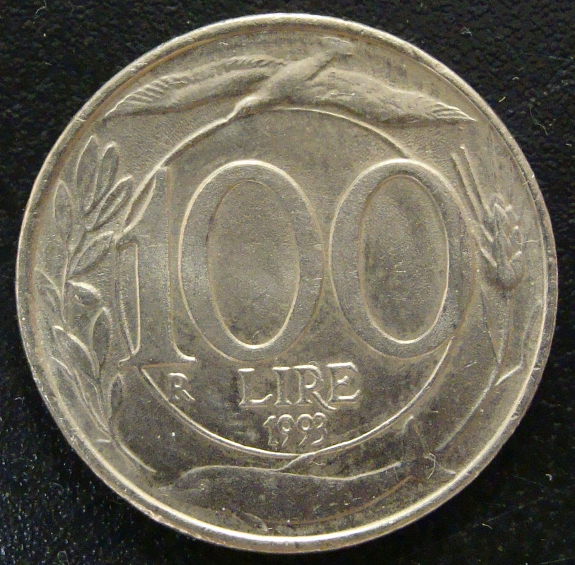 100 Liras. Italia (1993) ITA-100-Liras-1993-rev