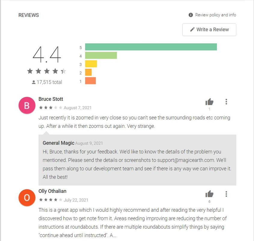 Contoh review aplikasi di Play Store.