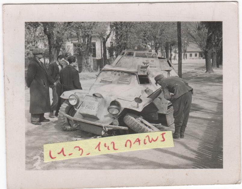 zerschossener WH Panzer Spähwagen Kennung 159884