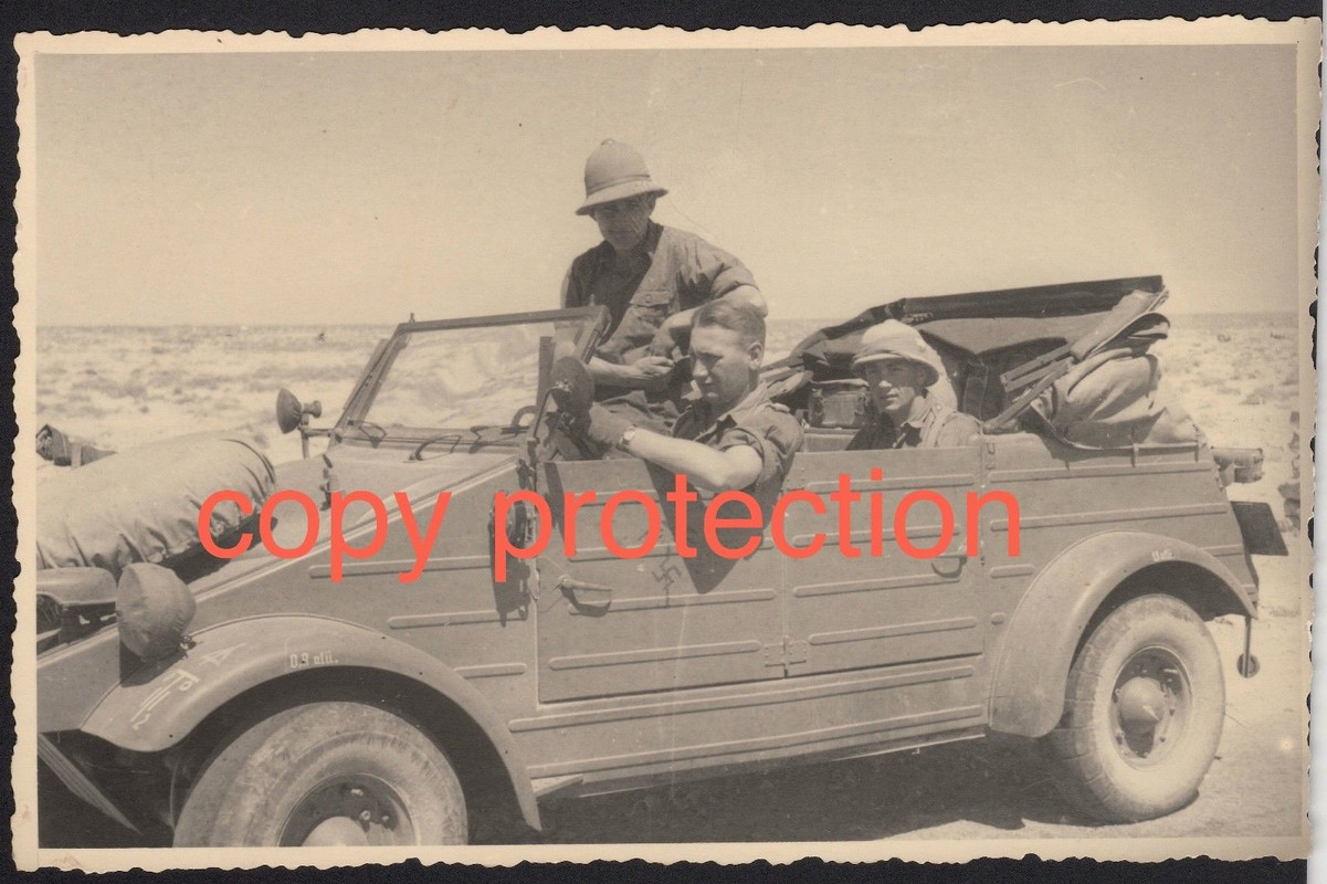 Orig. Foto VW 82 KÜBELWAGEN AFRIKA-KORPS 15.Panzer-Division ArtReg 33