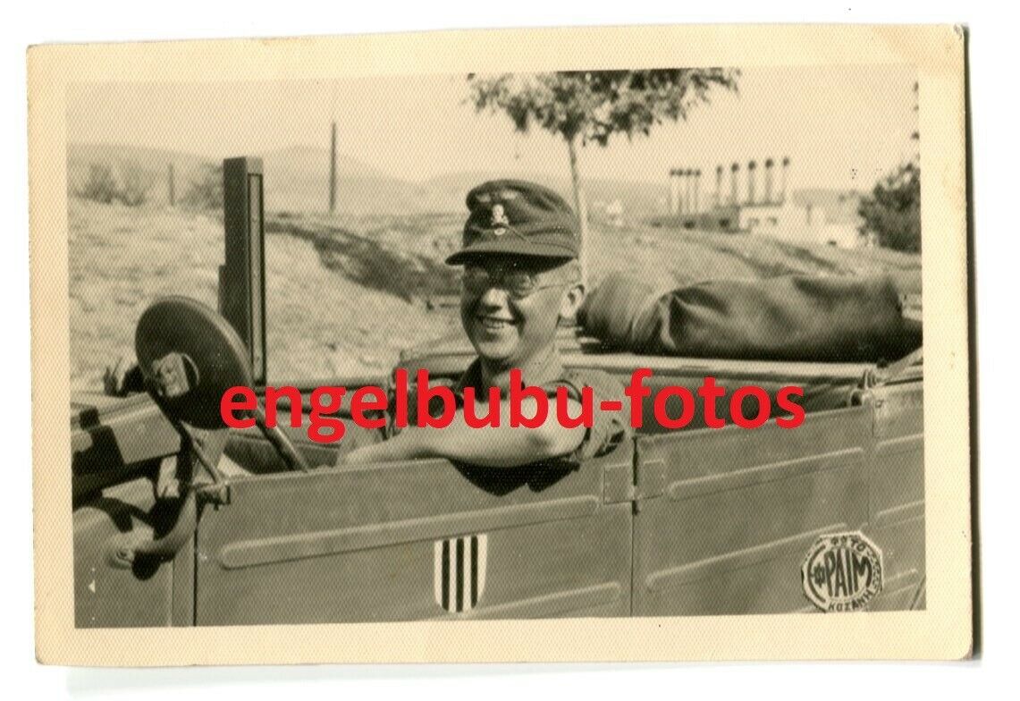 FOTO - Fahrzeug - VW-Kübelwagen - WAPPEN - Griechenland - Tropenmütze mit Abz.