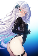 1girl, torisan, aqua eyes, long hair, hime cut, white hair, {short bangs}, old,  s-3385394568