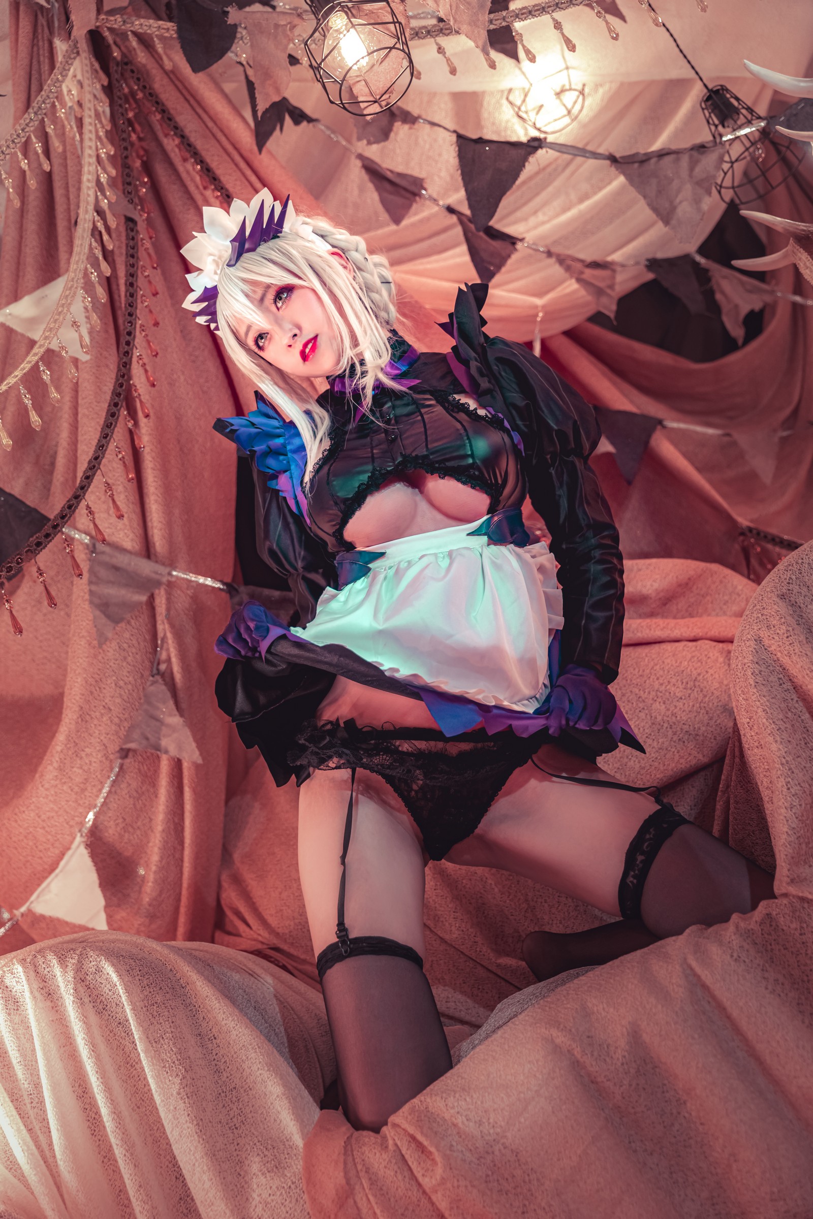 冬马路纱 黑枪呆 Cosplay 写真合集｜FGO 阿尔托莉雅 黑化版 图集＋视频（40P＋1V｜685MB）插图