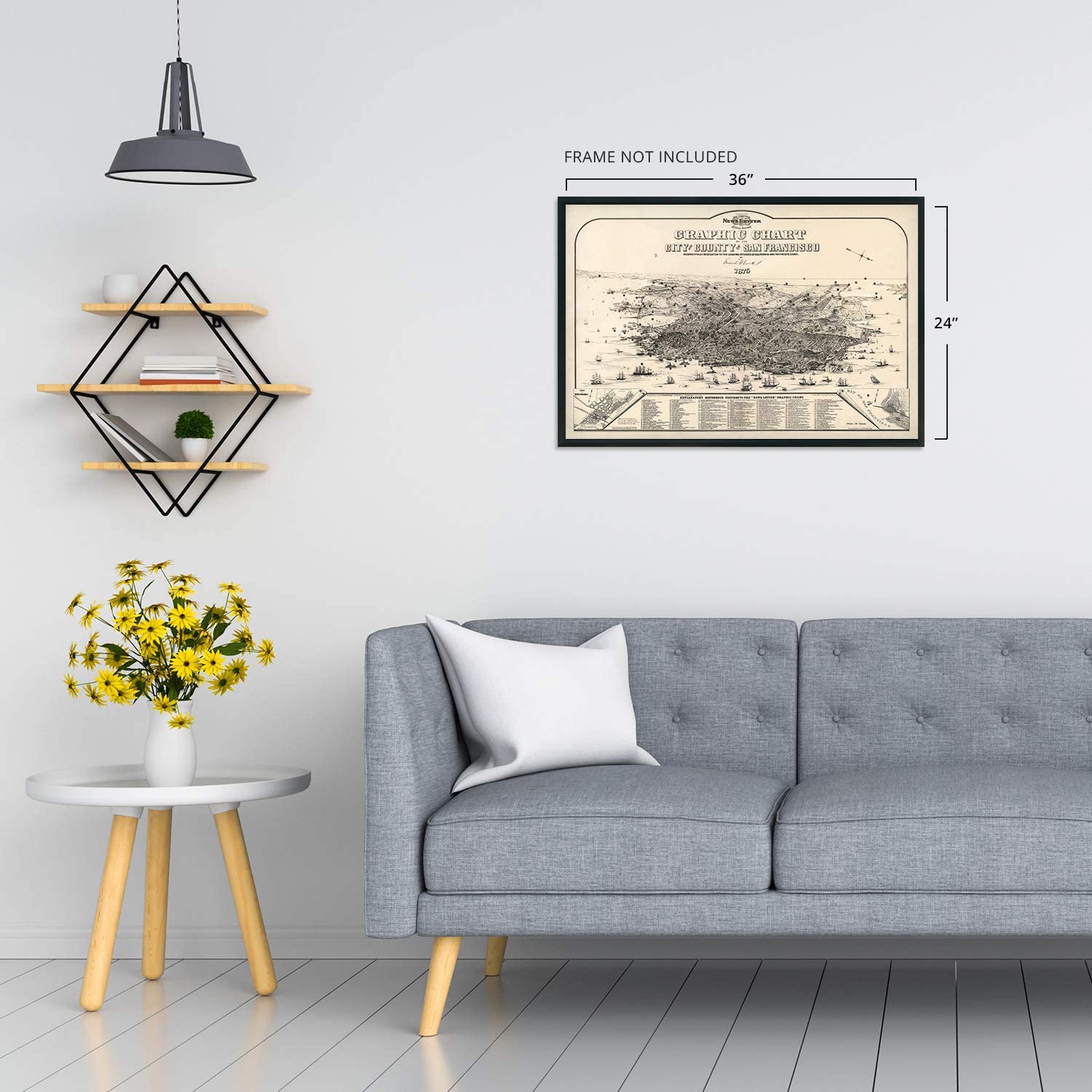 1875 Graphic Chart of San Francisco Map Print - San Francisco Wall Art Poster - Picture 22 of 24