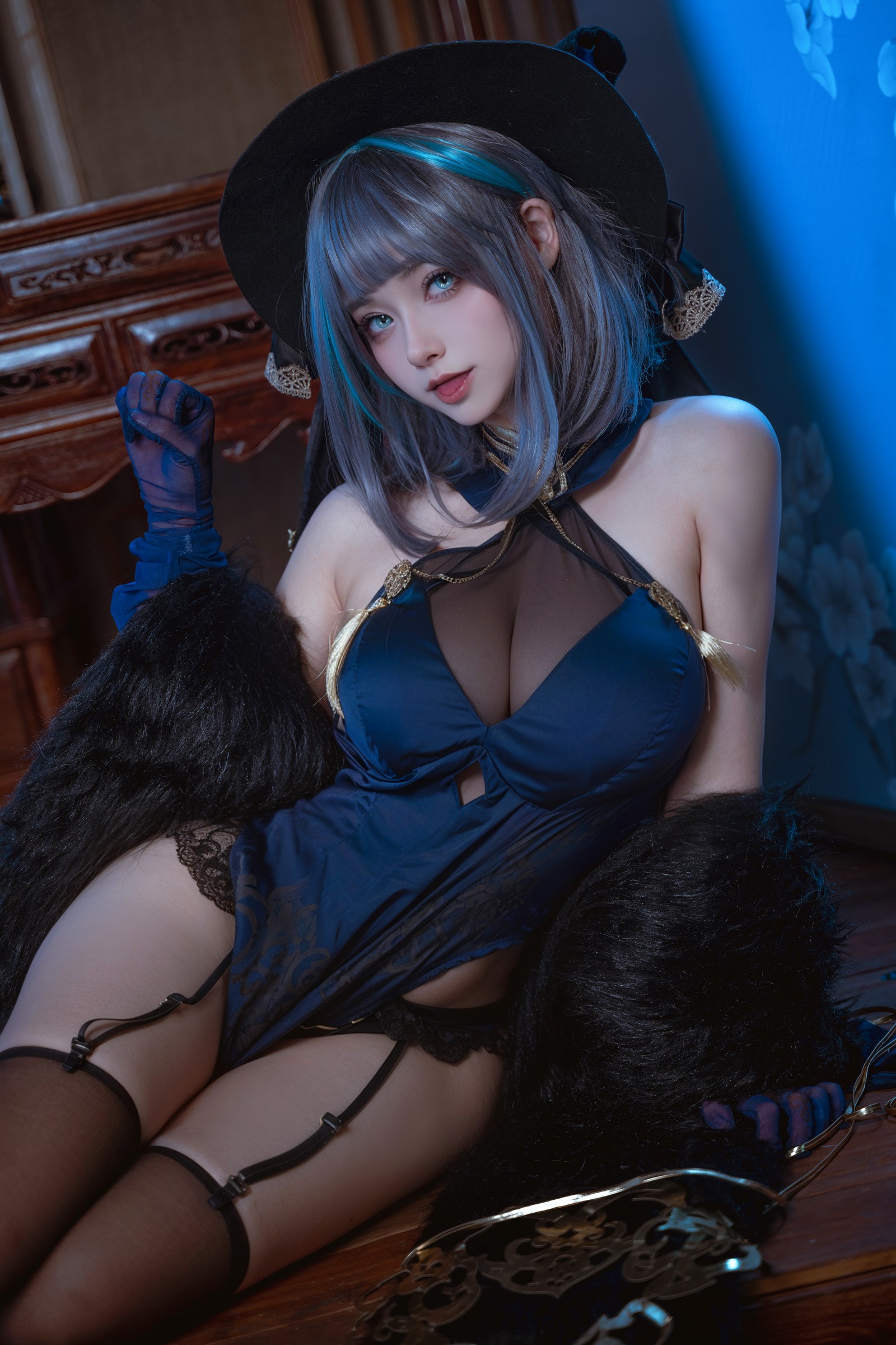 Seya-狮砸 – 碧蓝航线 柴郡 旗袍 Cosplay 高清写真（12P-140MB）插图1