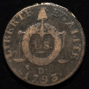 1 sol. Francia I República. Convención Nacional. Dijon 1793.  PAS7572